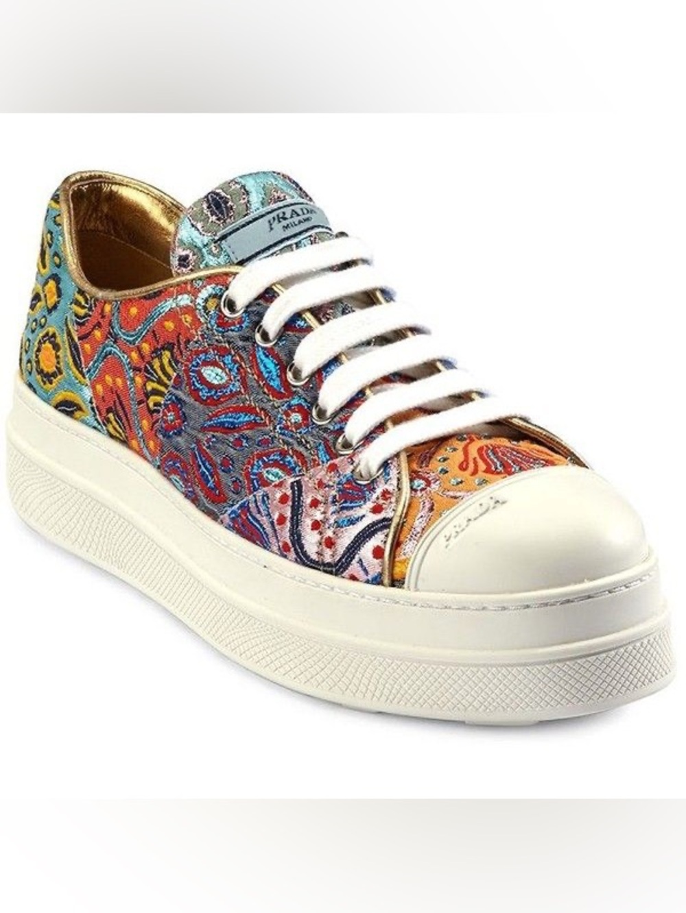 Prada Multicolor Paisley Floral platform Sneaker